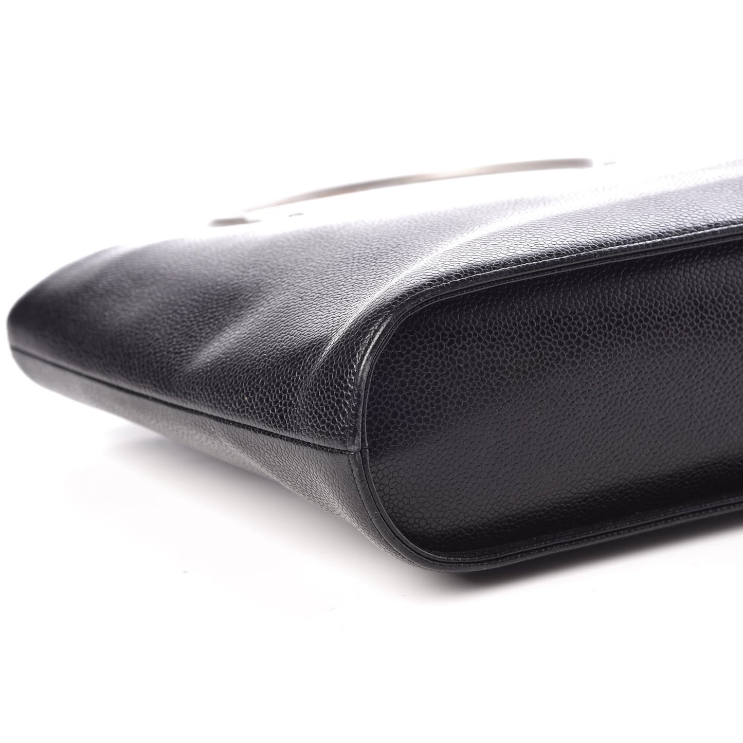 Caviar Metal Handle Tote Black