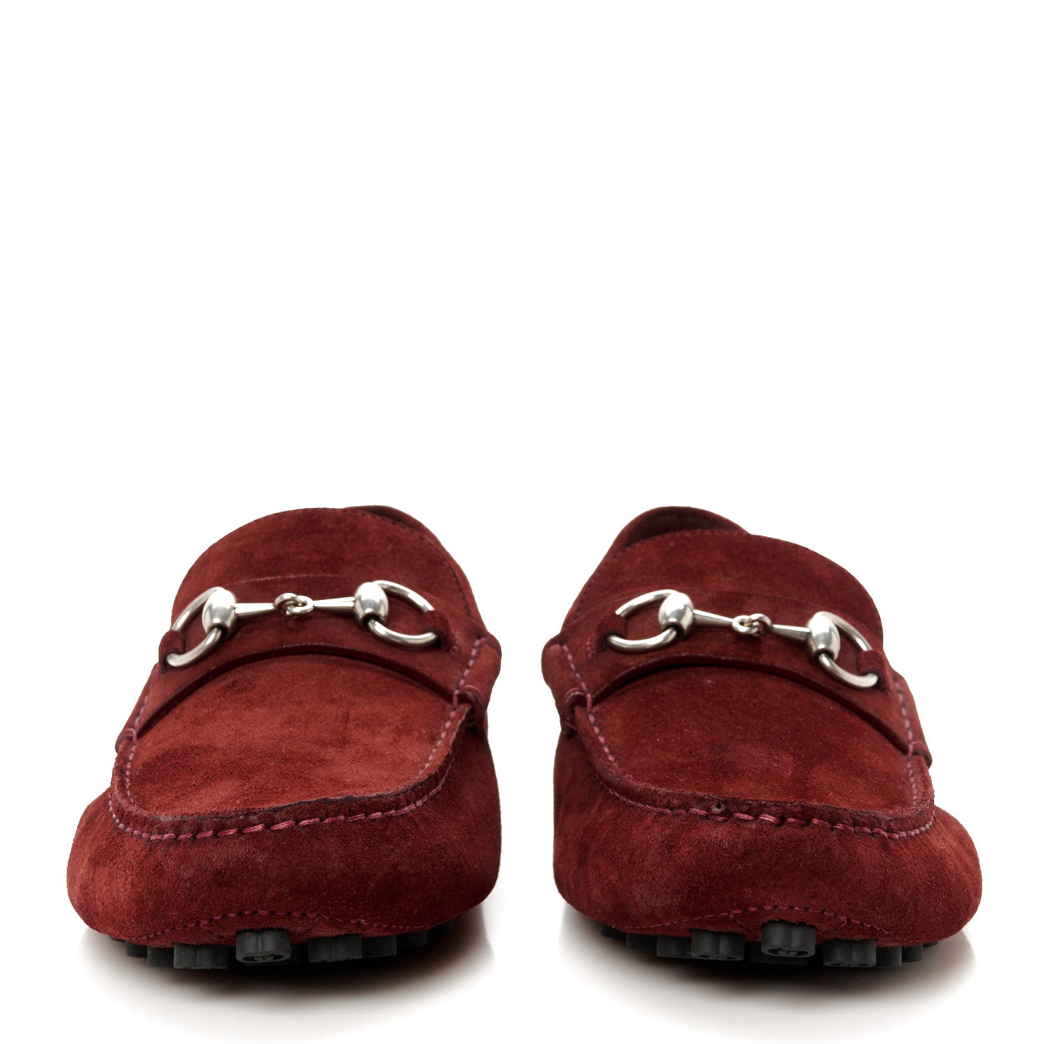 Gucci Suede Mens Horsebit Driver Loafers 8.5 Muse Burgundy 3 of 10