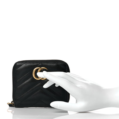 Gucci Calfskin Matelasse GG Marmont 2.0 Zip Wallet Black 2 of 10