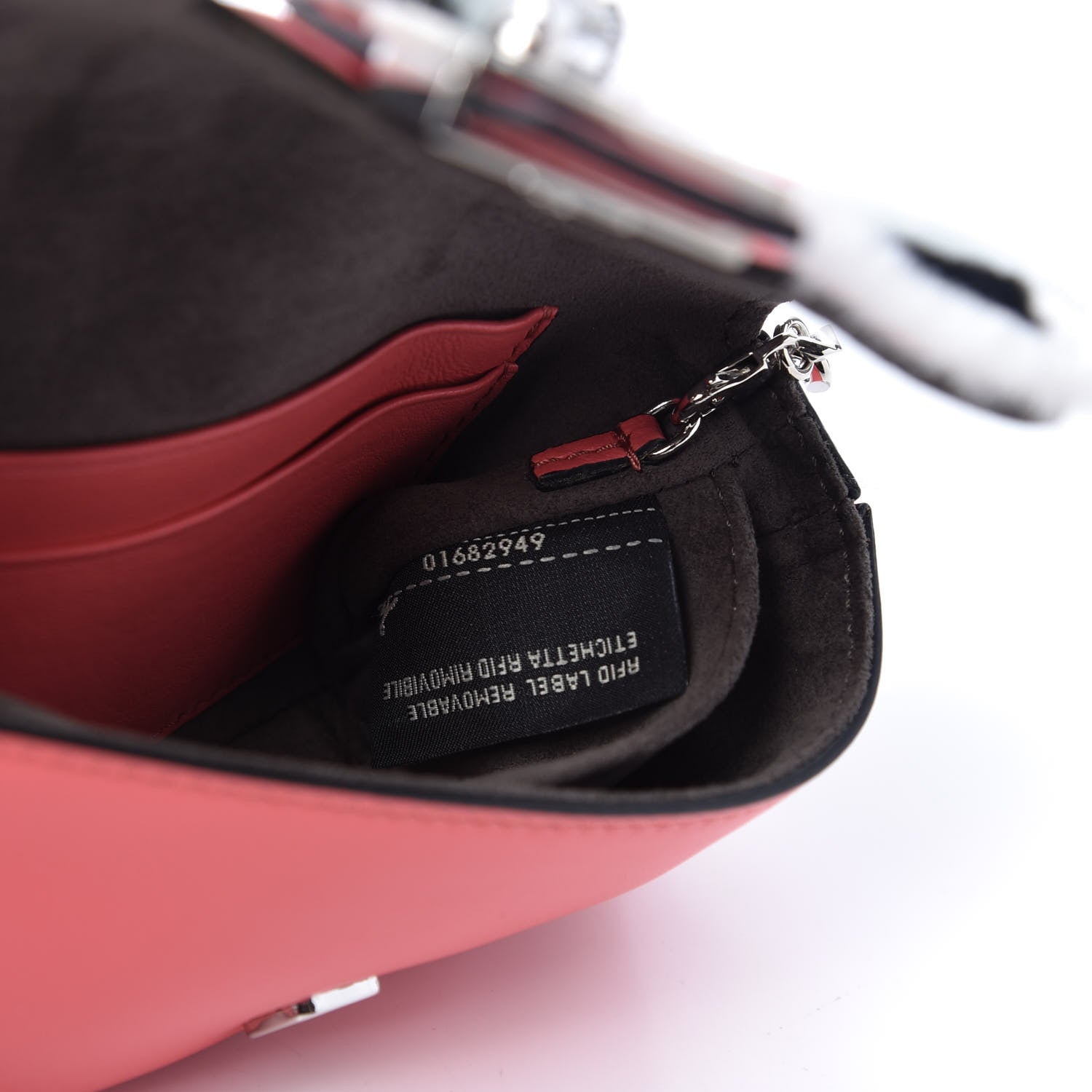 Fendi Nappa Rabbit Fox Fur Micro Buggie Baguette Coral 7 of 8