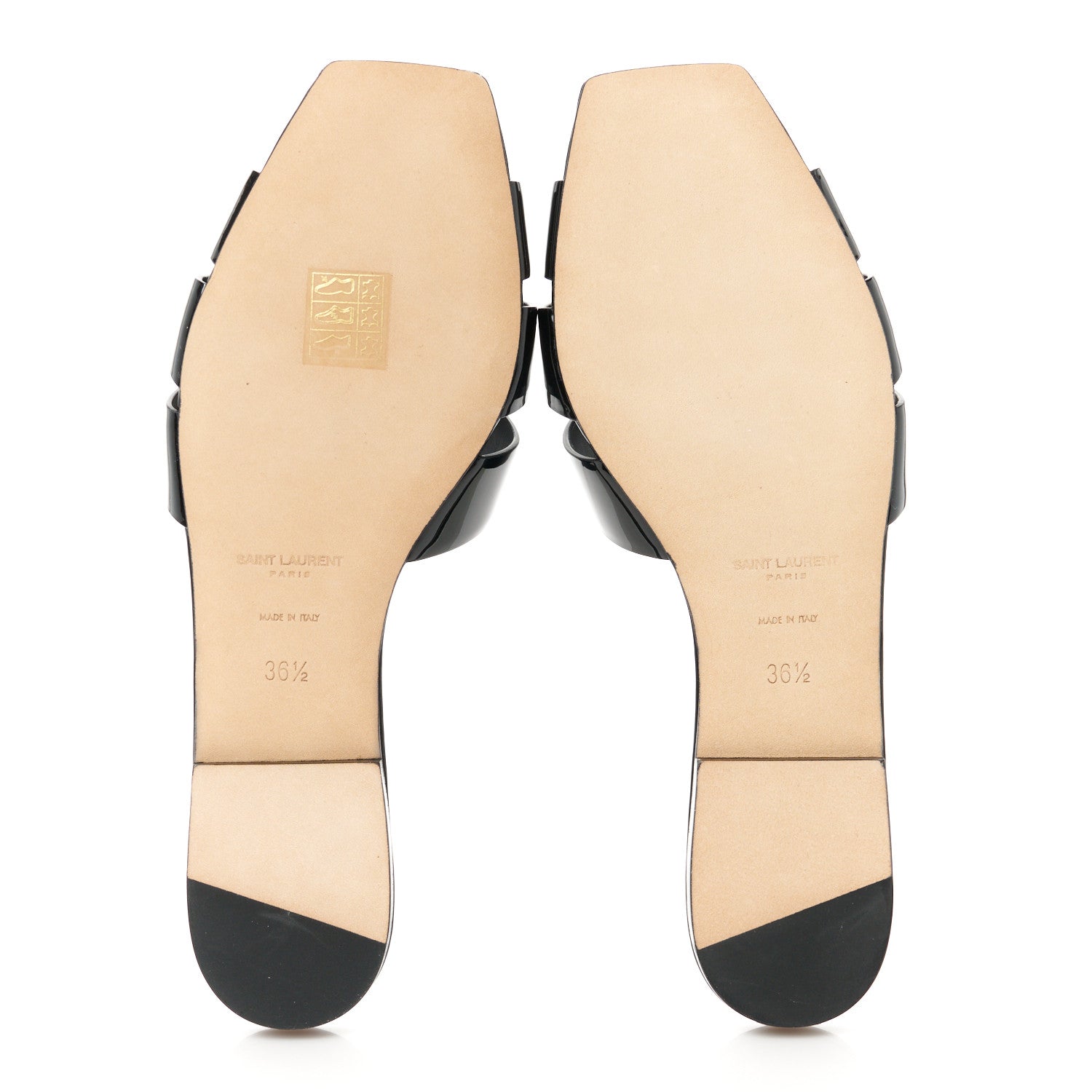 Saint Laurent Patent Tribute 05 Slide Sandals 36.5 Black 5 of 9