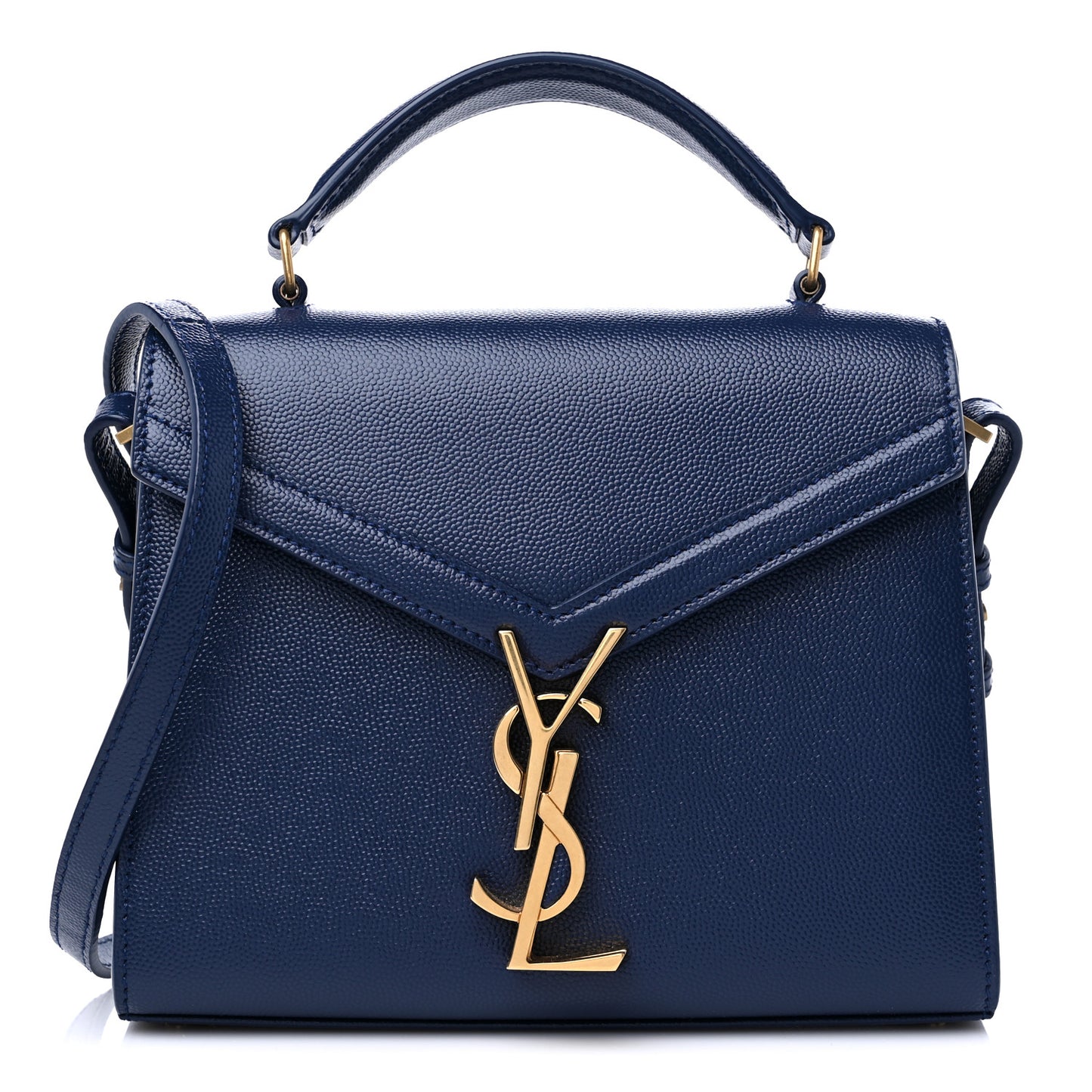Calfskin Mini Classic Monogram Cassandra Top Handle Bag Blue