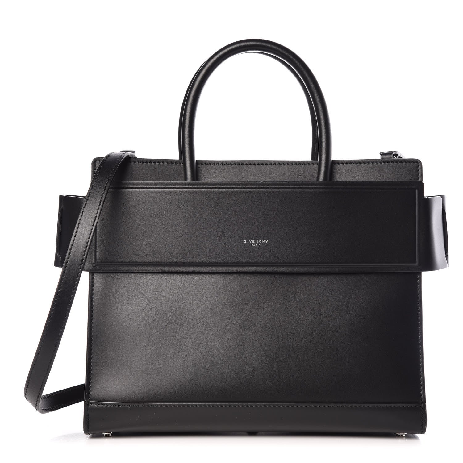 Givenchy Smooth Calfskin Small Horizon Satchel Black 1 of 11