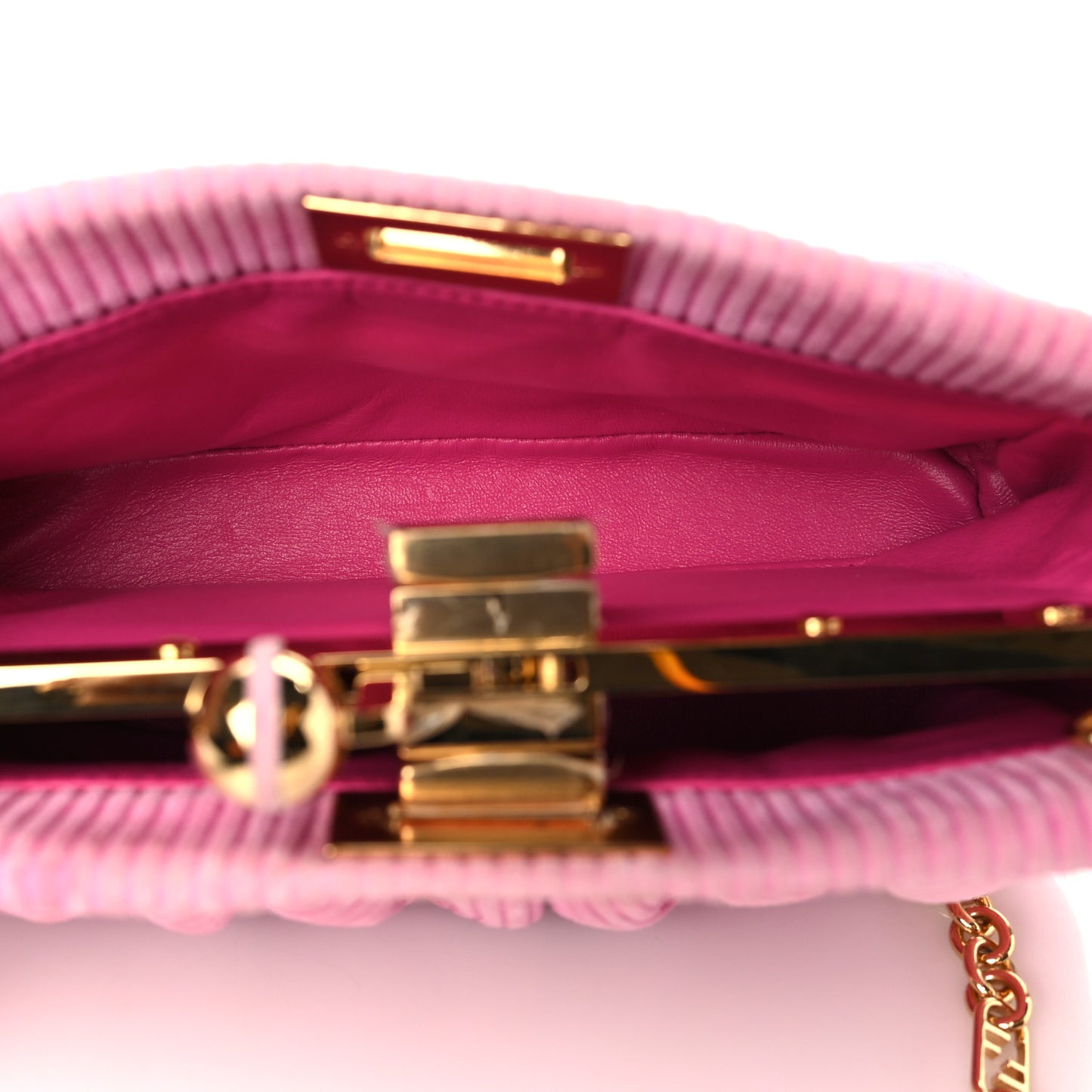 Camoscio Line Embossed Small Peekaboo Click Bag Lollypop