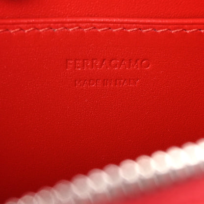 Salvatore Ferragamo Calfskin Logo Embossed Crossbody Bag Flame Red 6 of 8