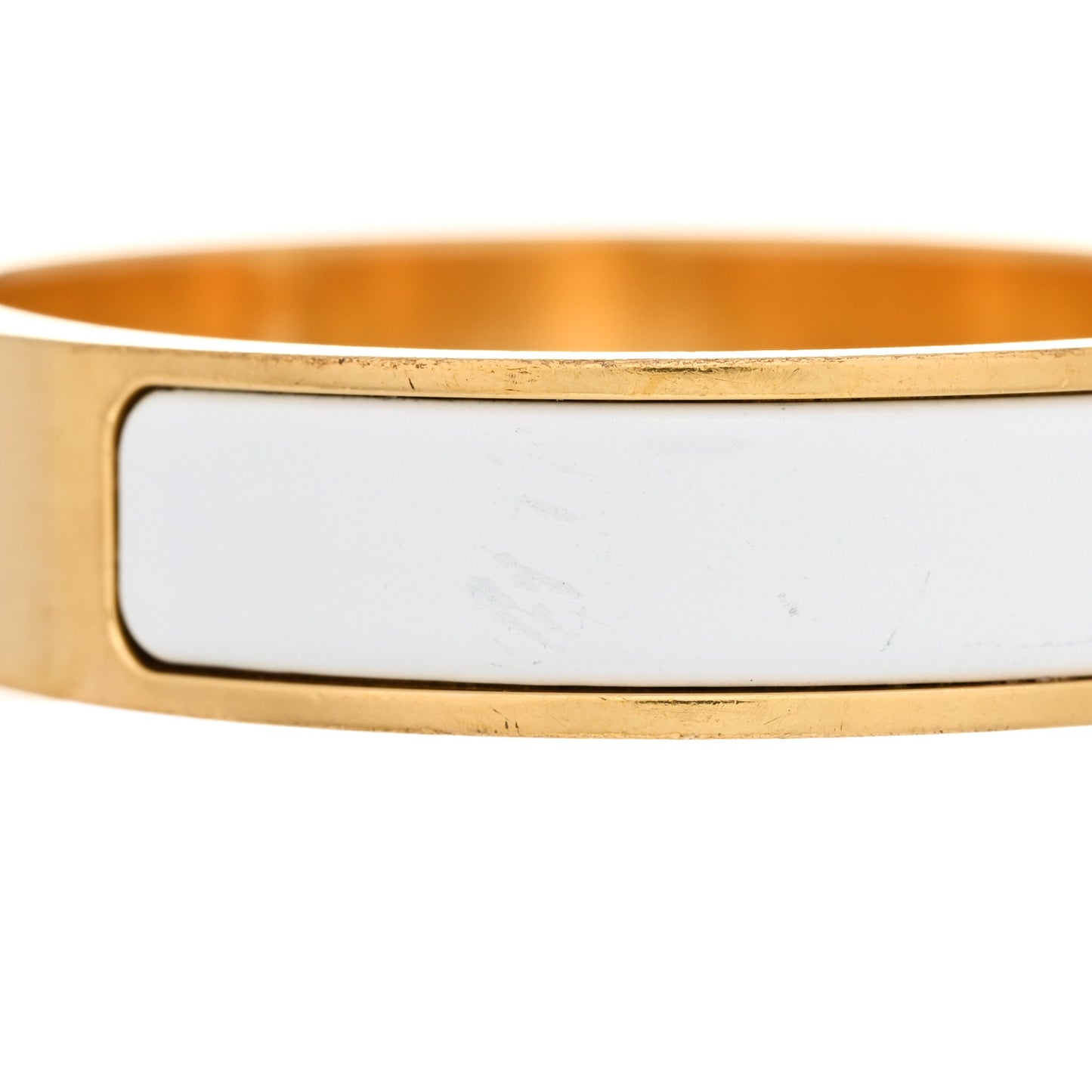 Enamel Narrow Clic Clac H Bracelet PM White