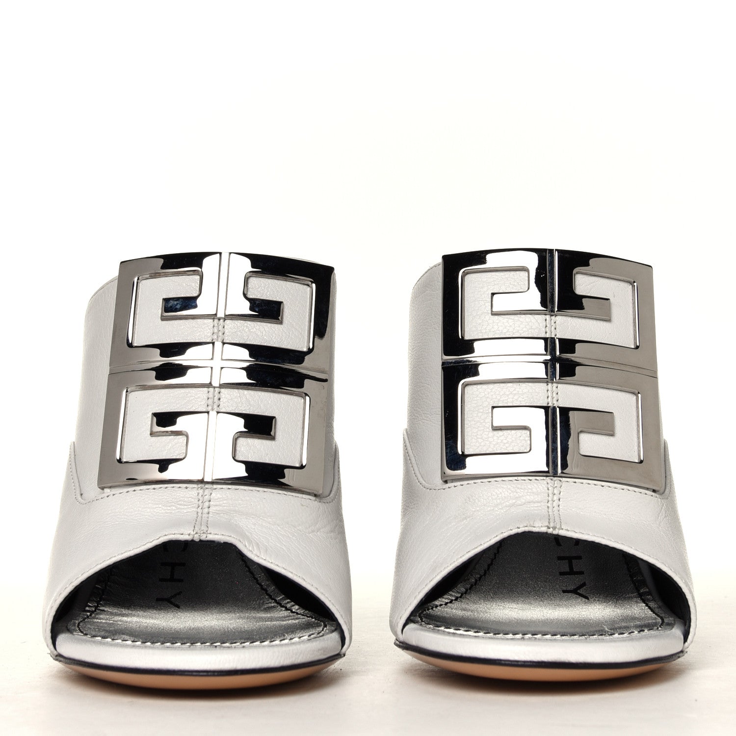 Givenchy Grained Goatskin 4G Logo Mules 36 White 4 of 6