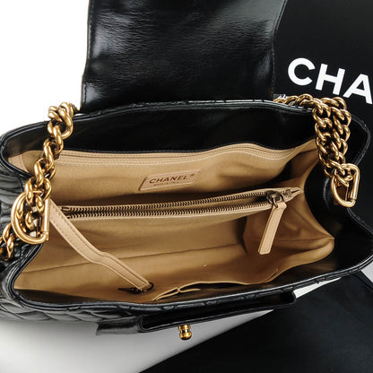 Chanel Glazed Calfskin Quilted Boy Tote Black 5 of 7