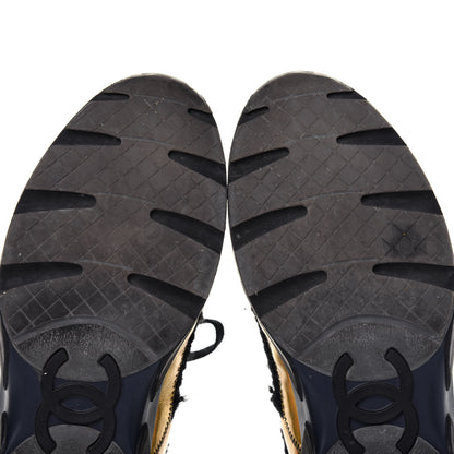 Chanel Tweed Suede Calfskin Runway Sneakers 37 Black Multicolor 9 of 18
