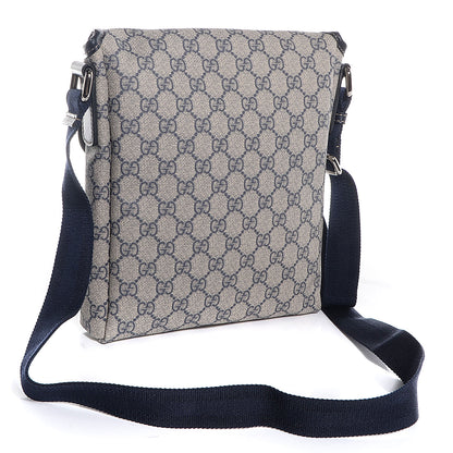 Gucci GG Plus Monogram Sellieria Calfskin Small Flap Messenger Bag Beige Blue 3 of 9