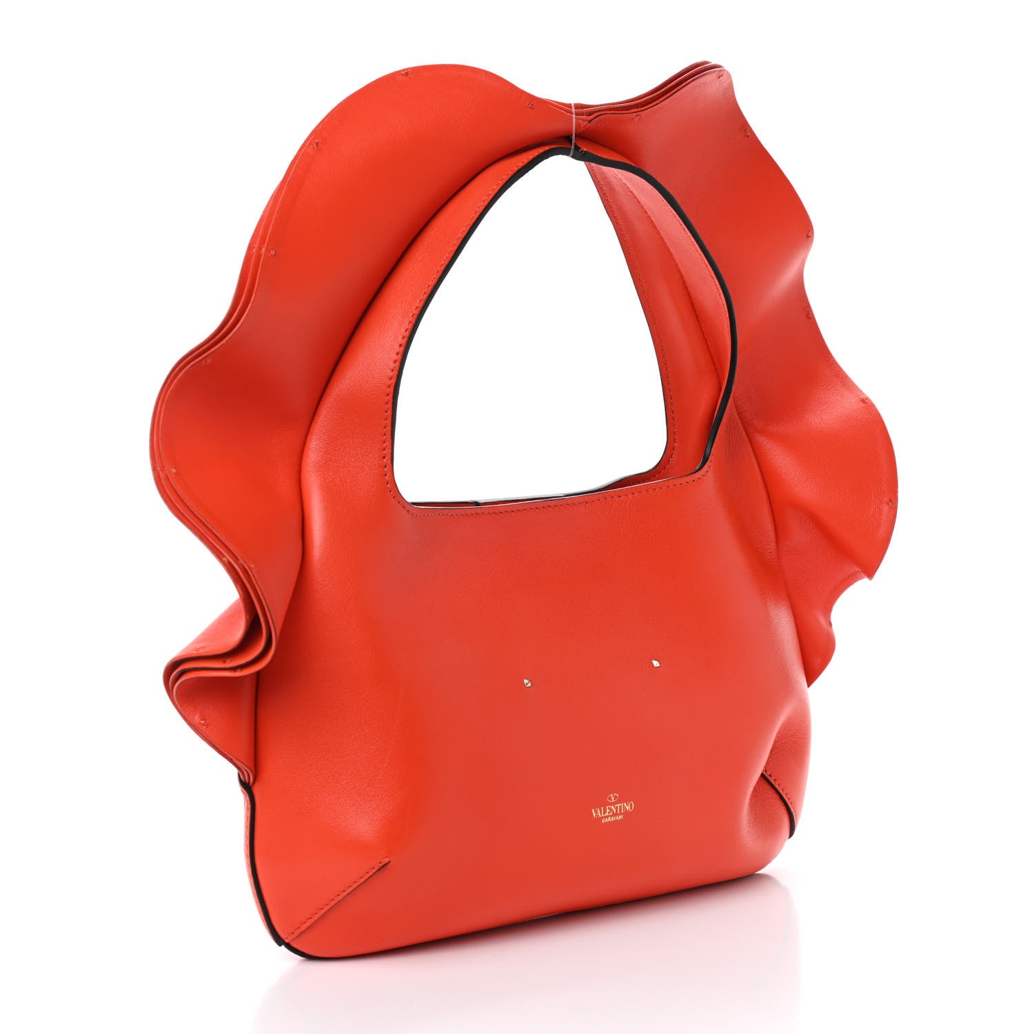 Valentino Garavani Nappa Atelier 04 Rouches Edition Small Ruffle Hobo Goldfish 3 of 9
