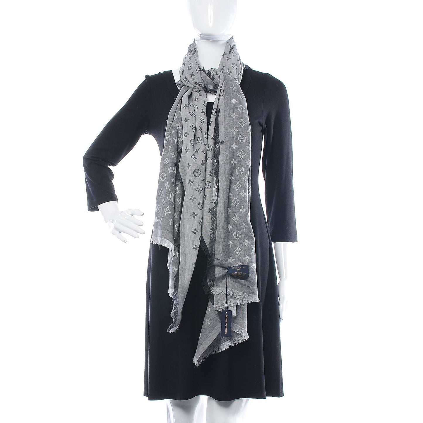 Cotton Monogram Essential Stole Gris