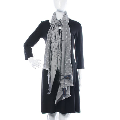 Louis Vuitton Cotton Monogram Essential Stole Gris 2 of 4