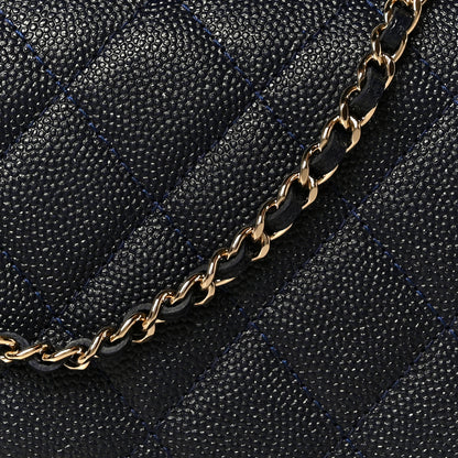 Chanel Caviar Quilted Golden Class Wallet On Chain WOC Navy 9 of 11