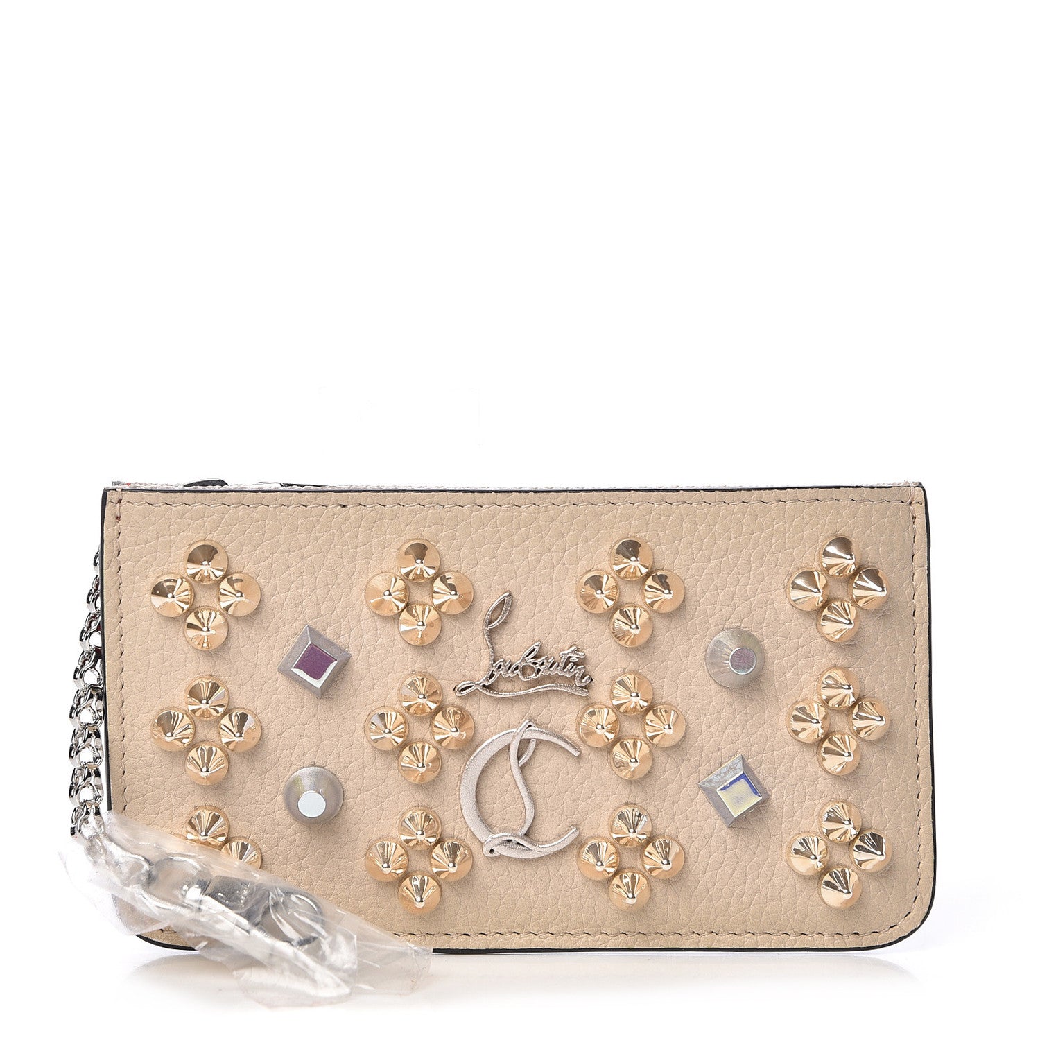 Christian Louboutin Calfskin Loubinthesky Panettone Zip Card Holder Ballerina 1 of 7