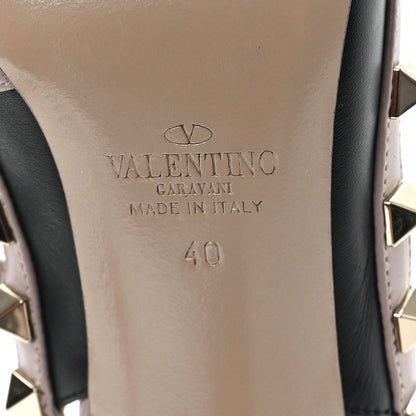 Valentino Garavani Calfskin Nappa Rockstud Ankle Strap 100mm Pumps 40 Black Poudre 7 of 10