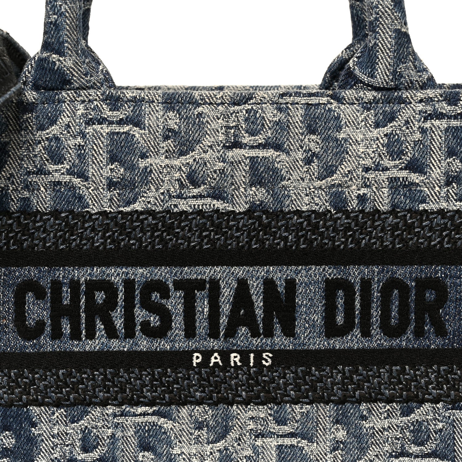 Christian Dior Denim Oblique Mini Book Tote With Strap Blue 8 of 10