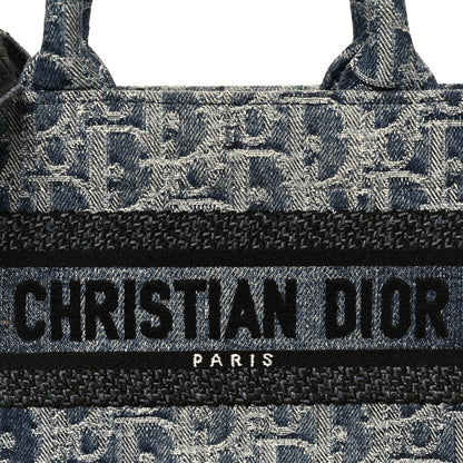 Christian Dior Denim Oblique Mini Book Tote With Strap Blue 8 of 10
