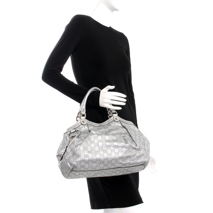 Gucci Guccissima Medium Sukey Tote Silver 2 of 11