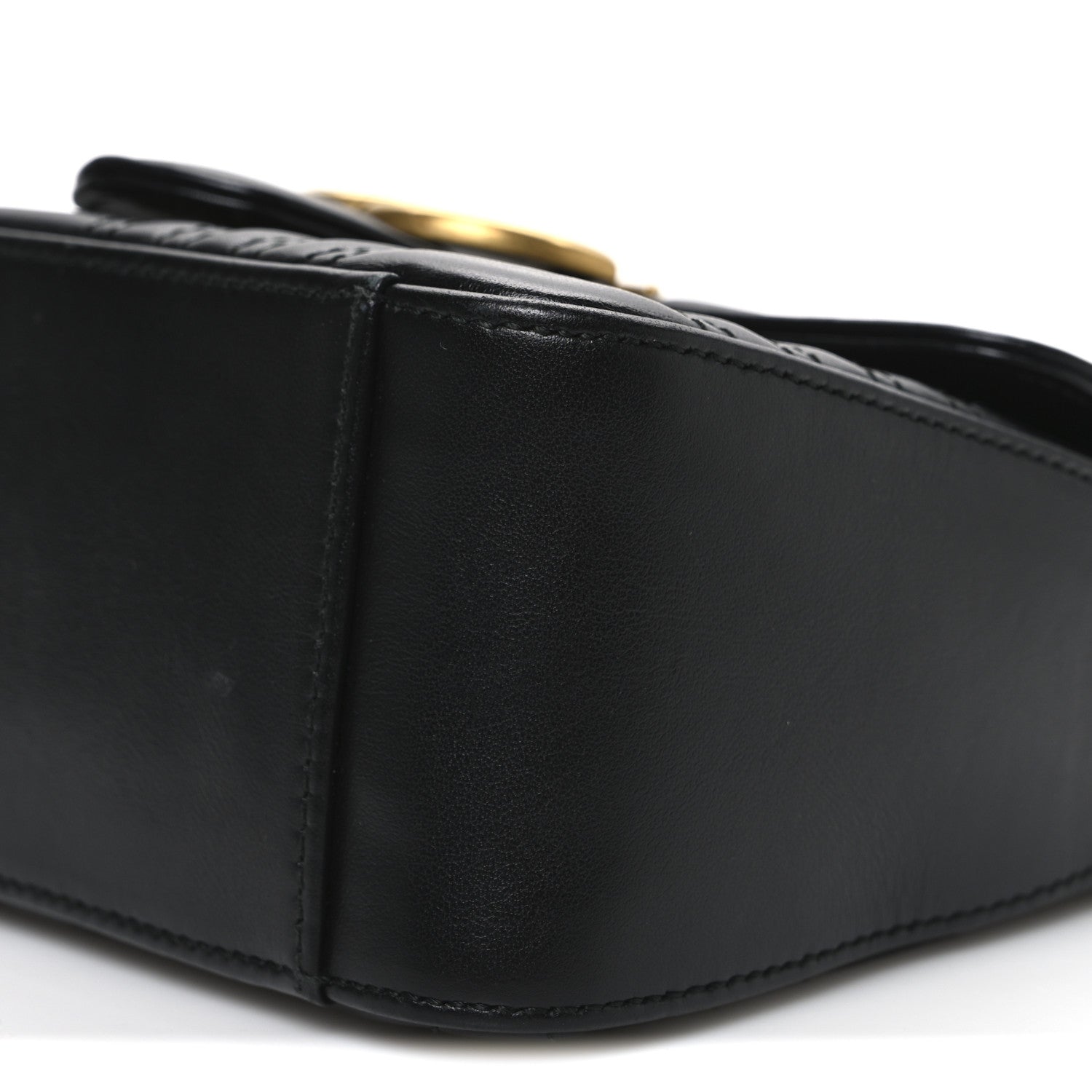 Gucci Calfskin Matelasse Mini GG Marmont Top Handle Shoulder Bag