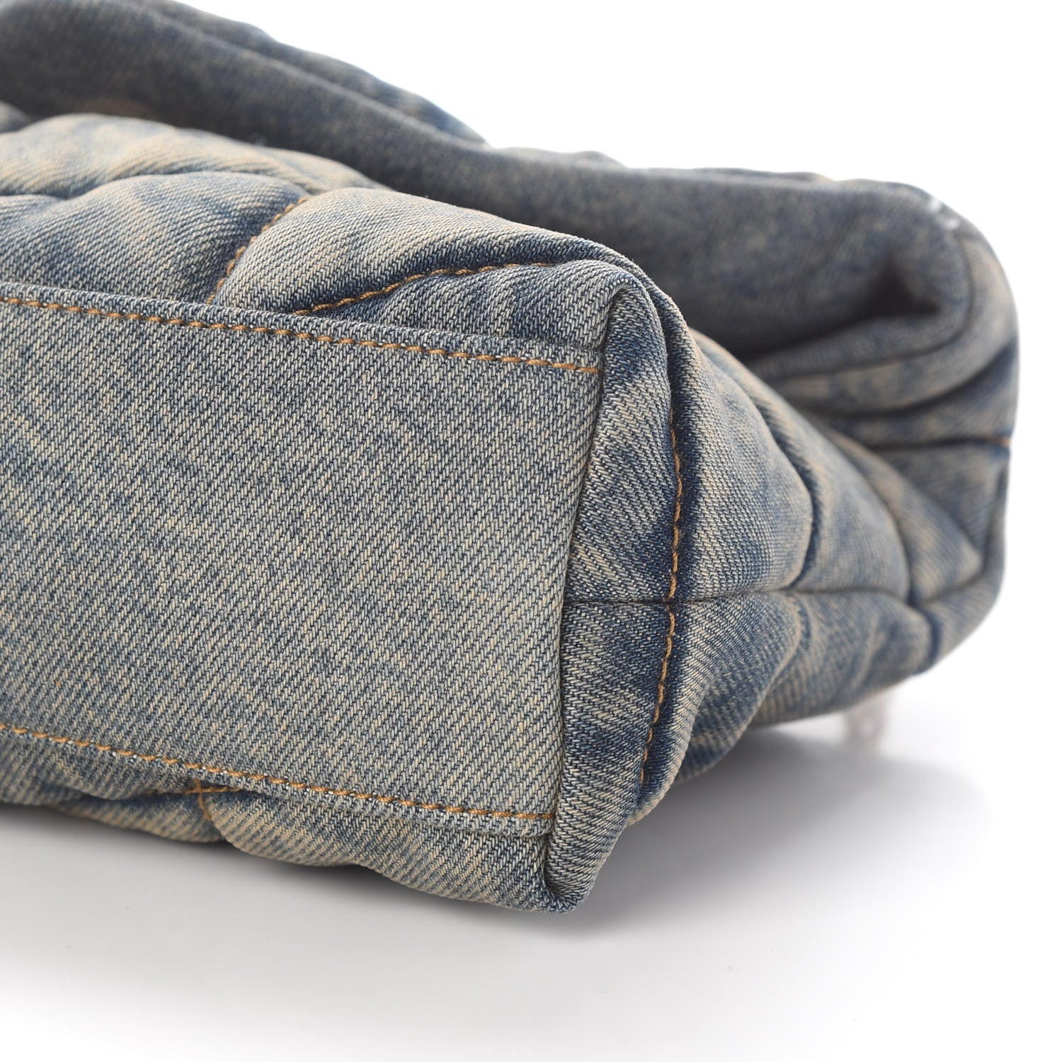 Saint Laurent Denim Quilted Toy Loulou Puffer Monogram Chain Satchel Rodeo Blue 9 of 9