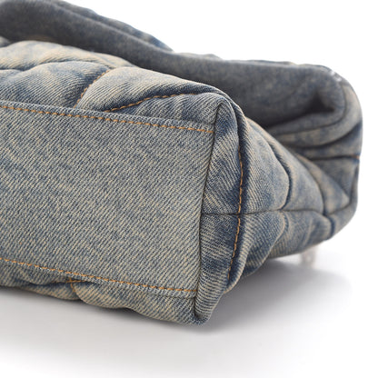 Saint Laurent Denim Quilted Toy Loulou Puffer Monogram Chain Satchel Rodeo Blue 9 of 9
