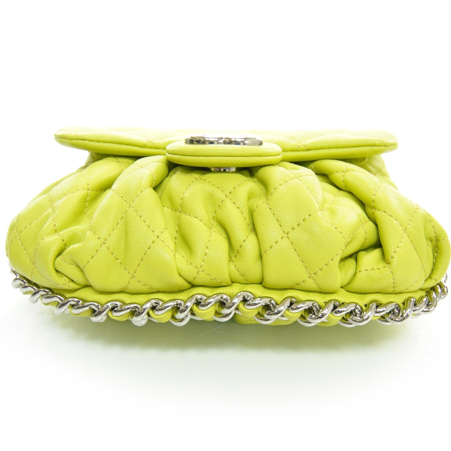 Chanel Washed Lambskin Mini Chain Around Messenger Neon Yellow 12C NEW SOLD OUT 4 of 9