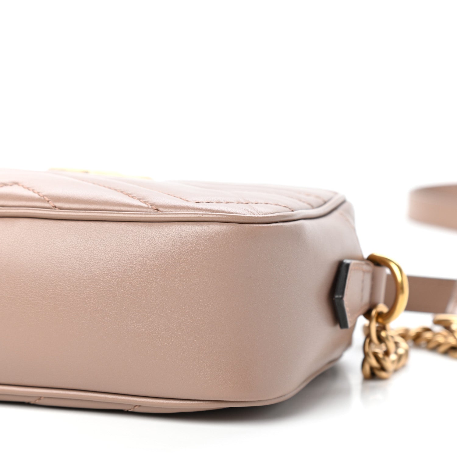 Gucci Calfskin Matelasse Mini GG Marmont Chain Shoulder Bag Porcelain Rose 9 of 11