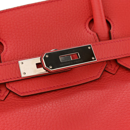 Hermes Taurillon Clemence Birkin 30 Geranium 12 of 13