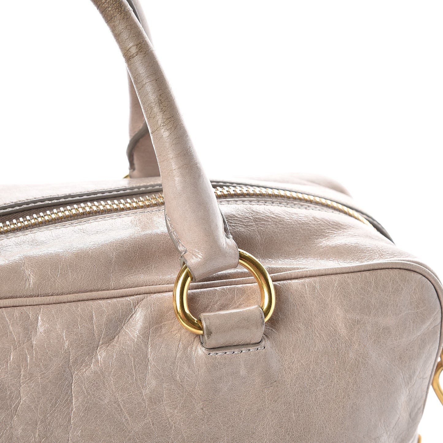 Vitello Shine Top Handle Bowler Pomice