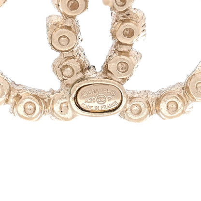Chanel Crystal Coco's Pearls CC Earrings Light Gold 4 of 5