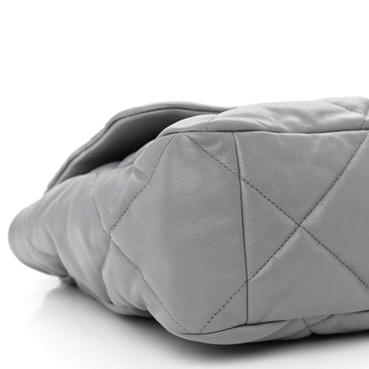Chanel Goatskin Quilted Maxi Chanel 19 Flap Grey 9 of 10