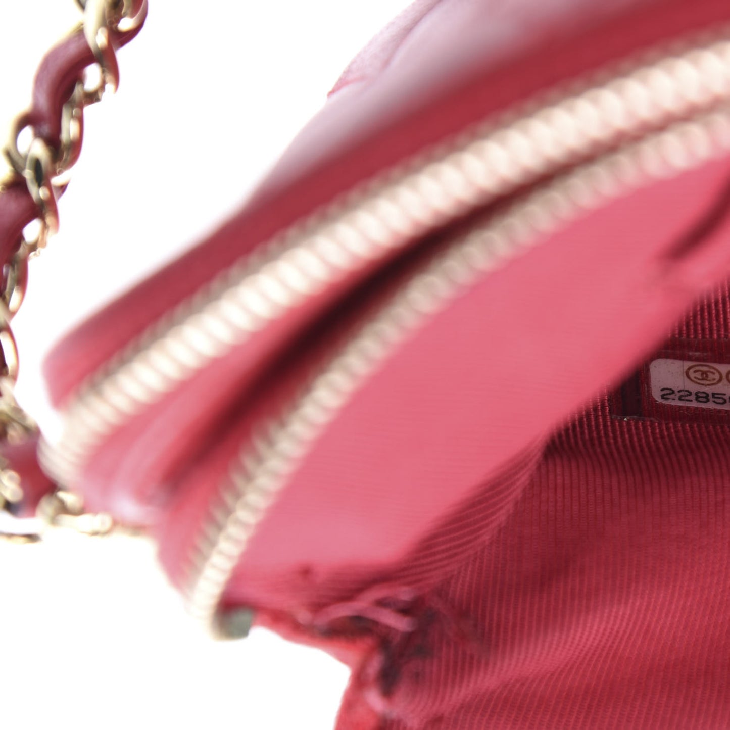 Lambskin Quilted Small Clutch With Chain Dark Pink