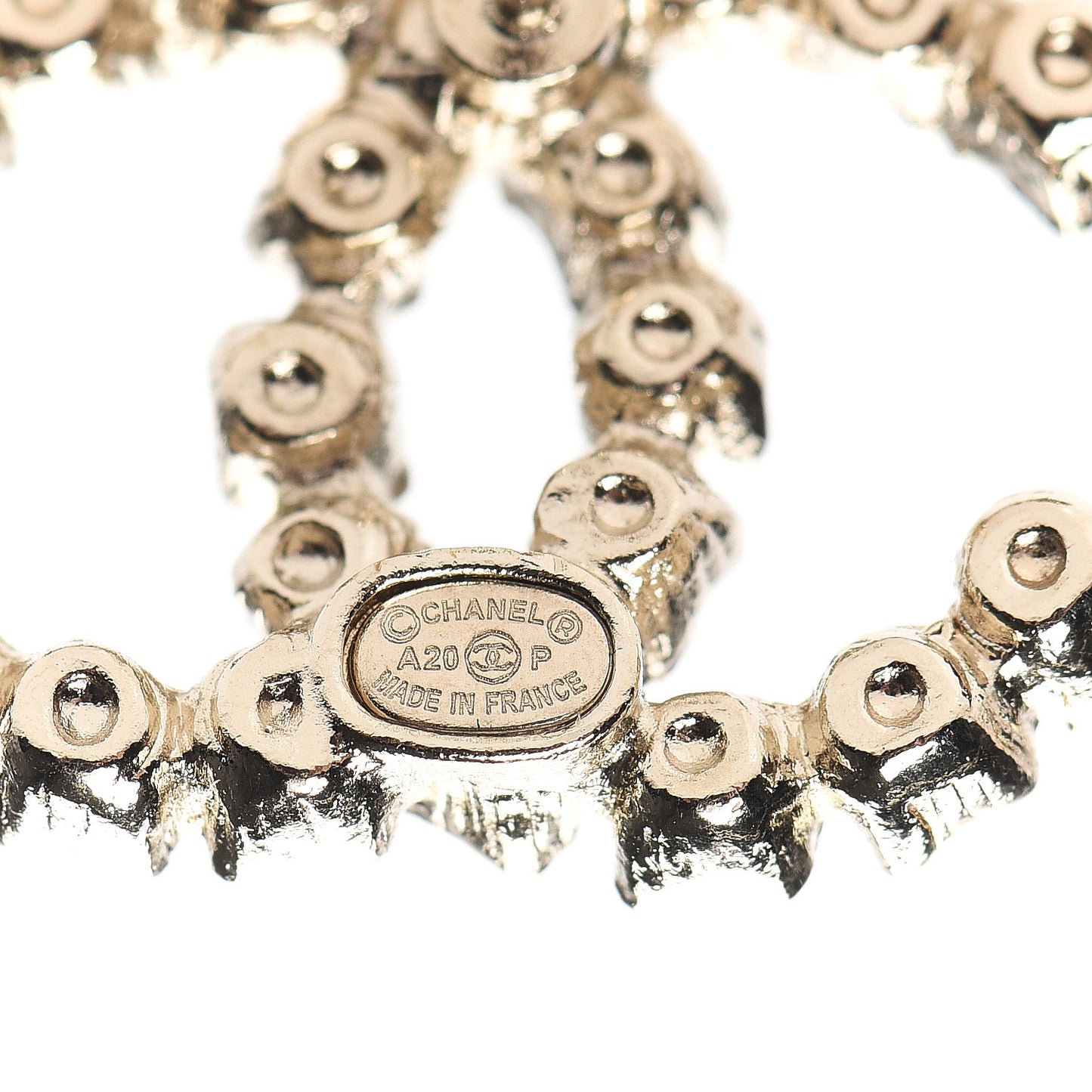 Crystal Coco's Pearls CC Earrings Light Gold