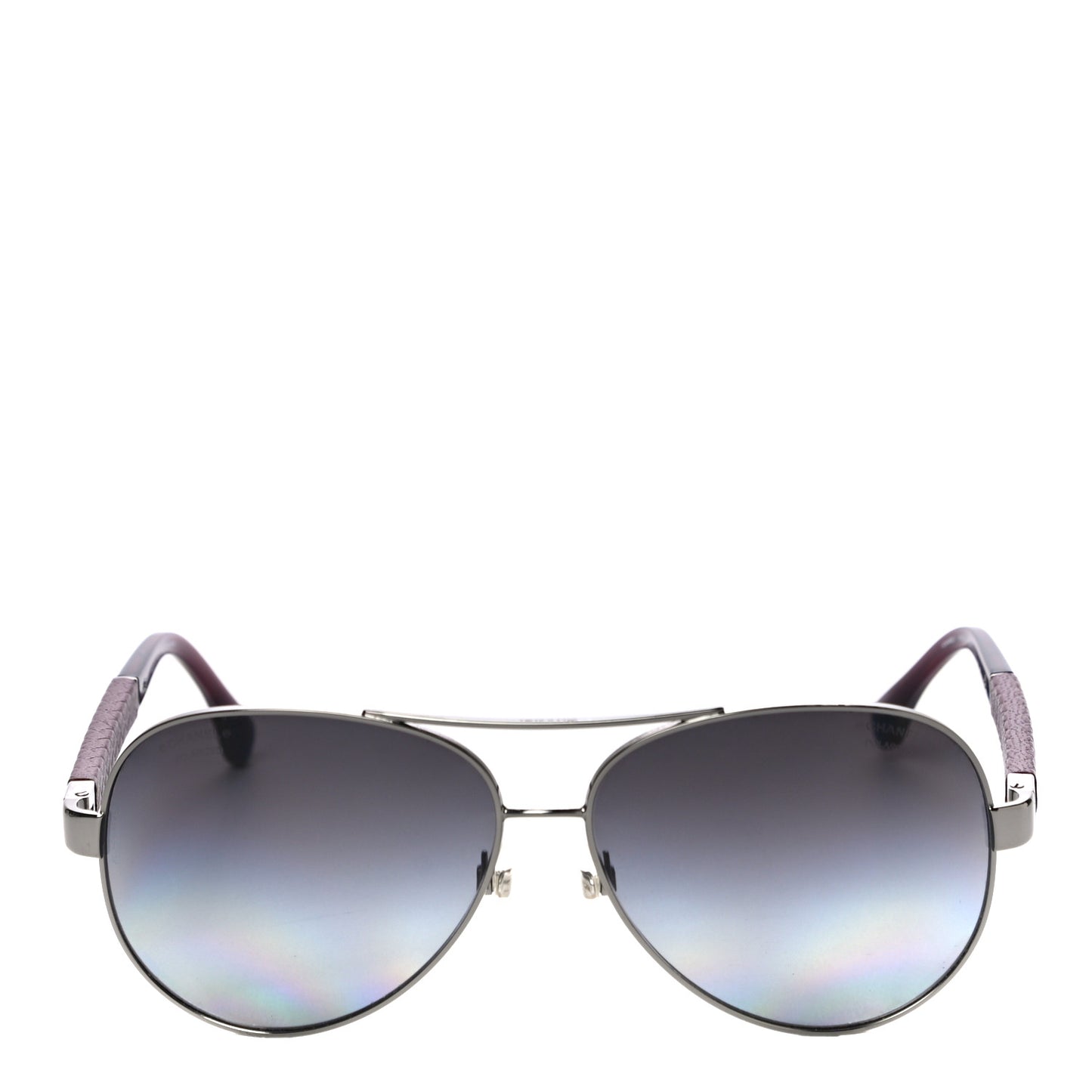 Lambskin Quilted CC Aviator Sunglasses 4195-Q Burgundy