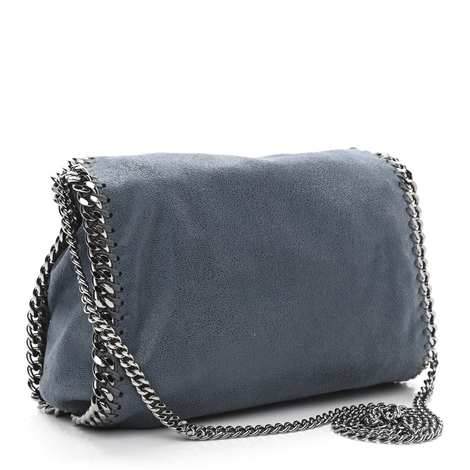 Stella McCartney Shaggy Deer Mini Falabella Fold Over Tote Light Blue 3 of 12