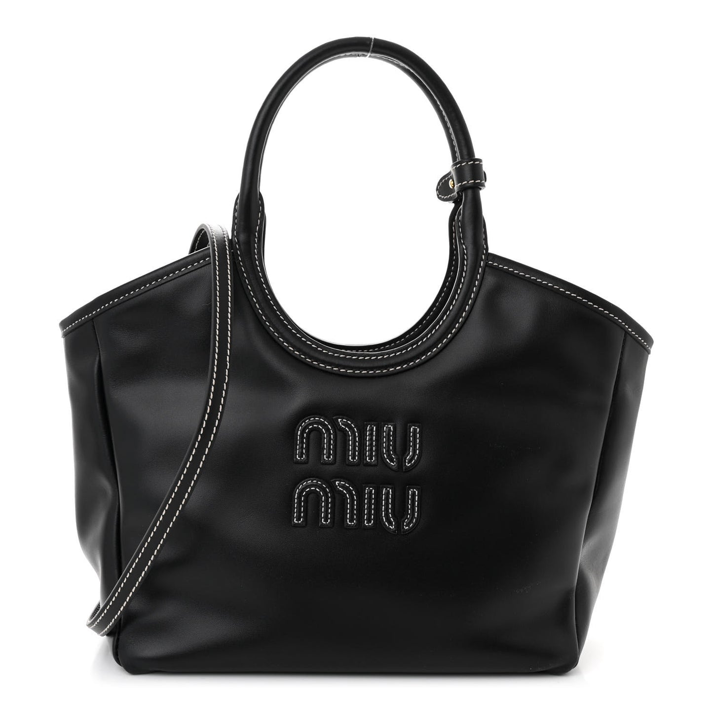 Soft Calf Softy Small Ivy Tote Bag Black