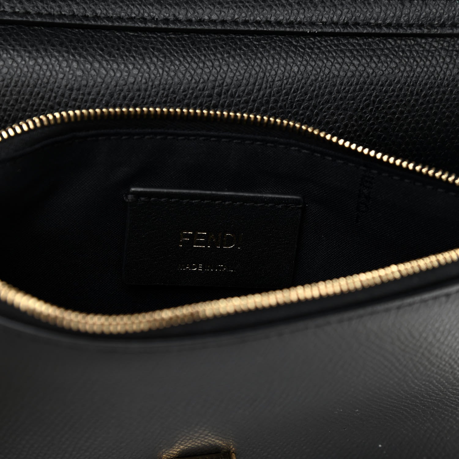 Fendi Vitello Cruise F is Fendi Bi-Color FF 1974 Embossed Medium Envelope Wallet On Chain Black Maya 6 of 14