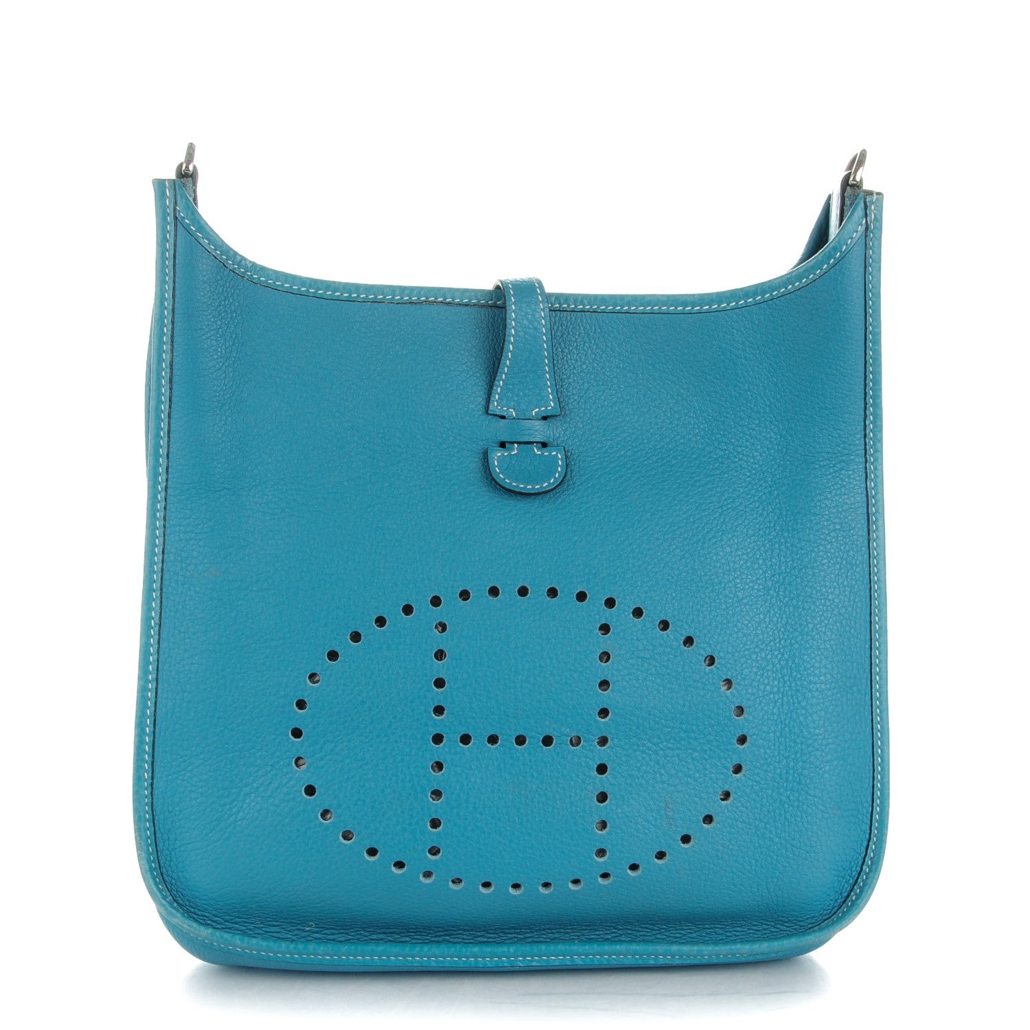 Hermes Taurillon Clemence Evelyne PM Blue Jean 1 of 9