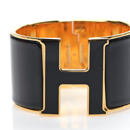 Hermes Enamel Extra Wide Clic Clac H Bracelet PM Black 5 of 6