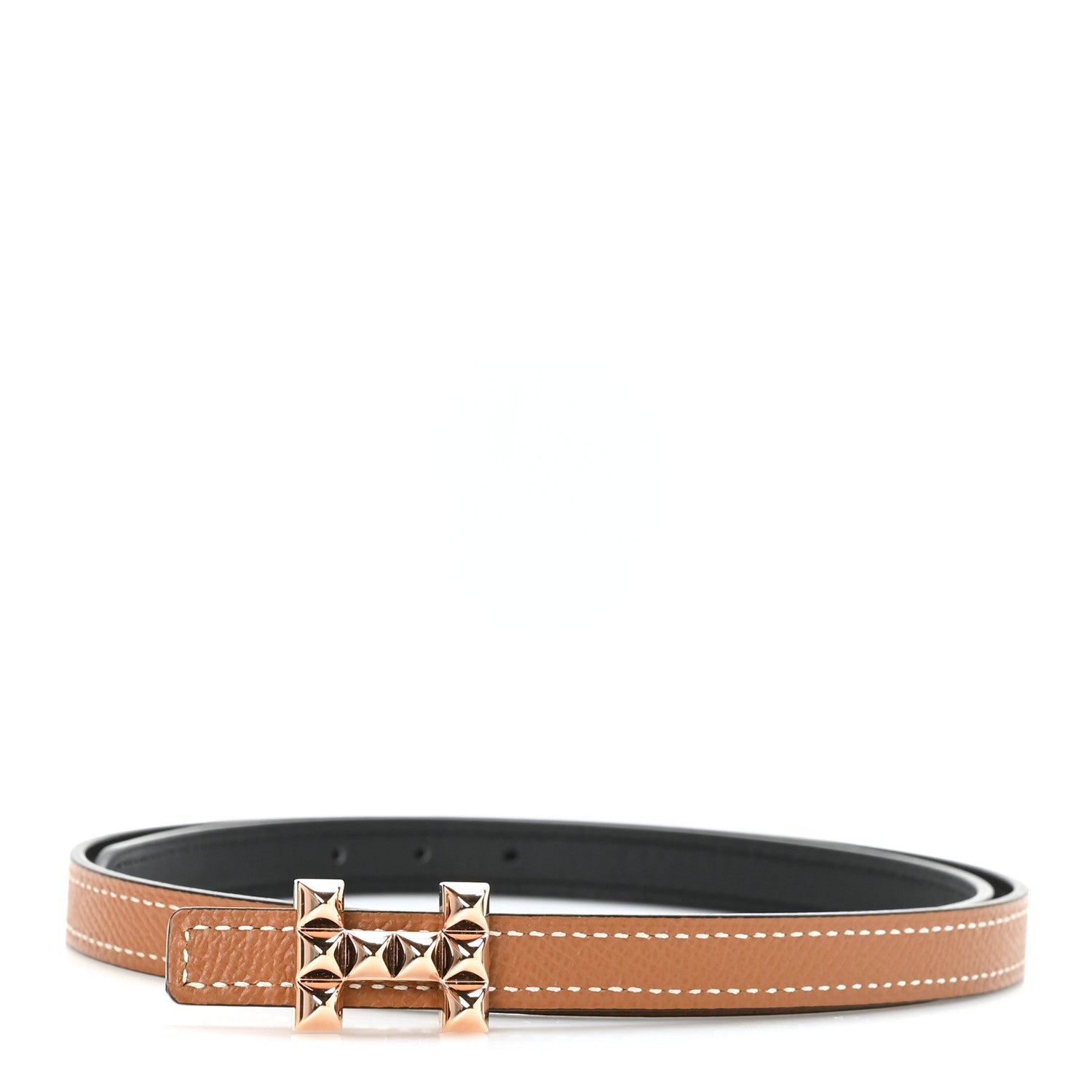 Hermes Epsom Swift 13mm H Medor Belt 70 Gold Black 1 of 6