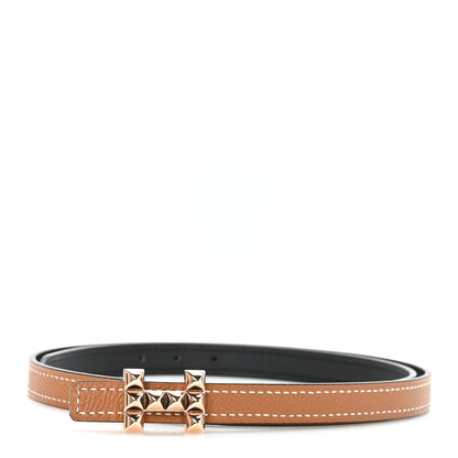 Hermes Epsom Swift 13mm H Medor Belt 70 Gold Black 1 of 6