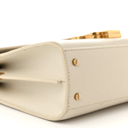 Saint Laurent Grain de Poudre Mini Classic Monogram Cassandra Top Handle Vintage White 8 of 13