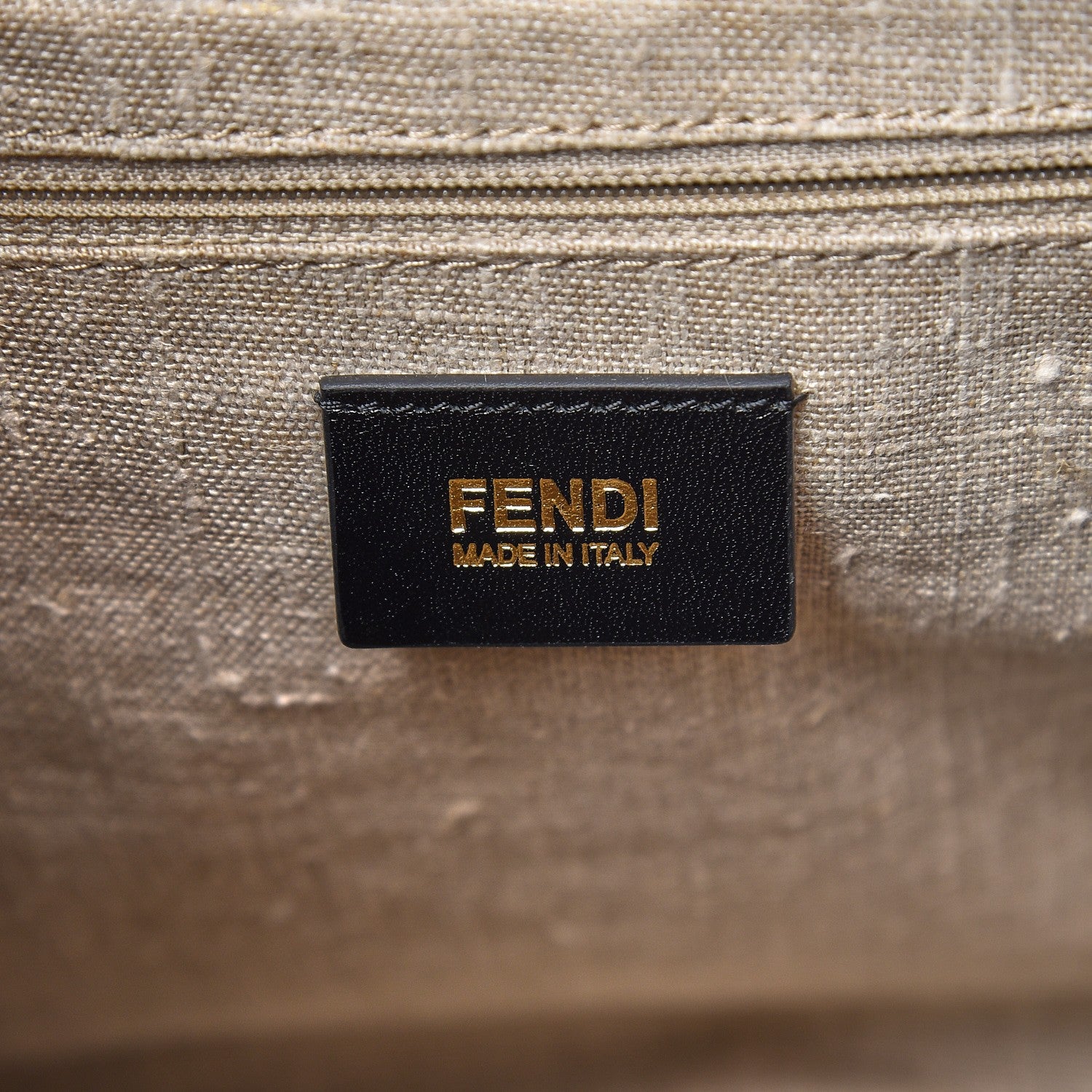Fendi Calfskin Suede Perforated B Fab Drawstring Tote Cuoio Tobacco 6 of 8