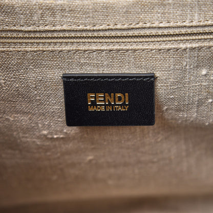 Fendi Calfskin Suede Perforated B Fab Drawstring Tote Cuoio Tobacco 6 of 8