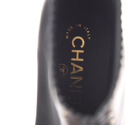 Chanel Calfskin Lace Up Short Boots 37 Black Gold 8 of 12