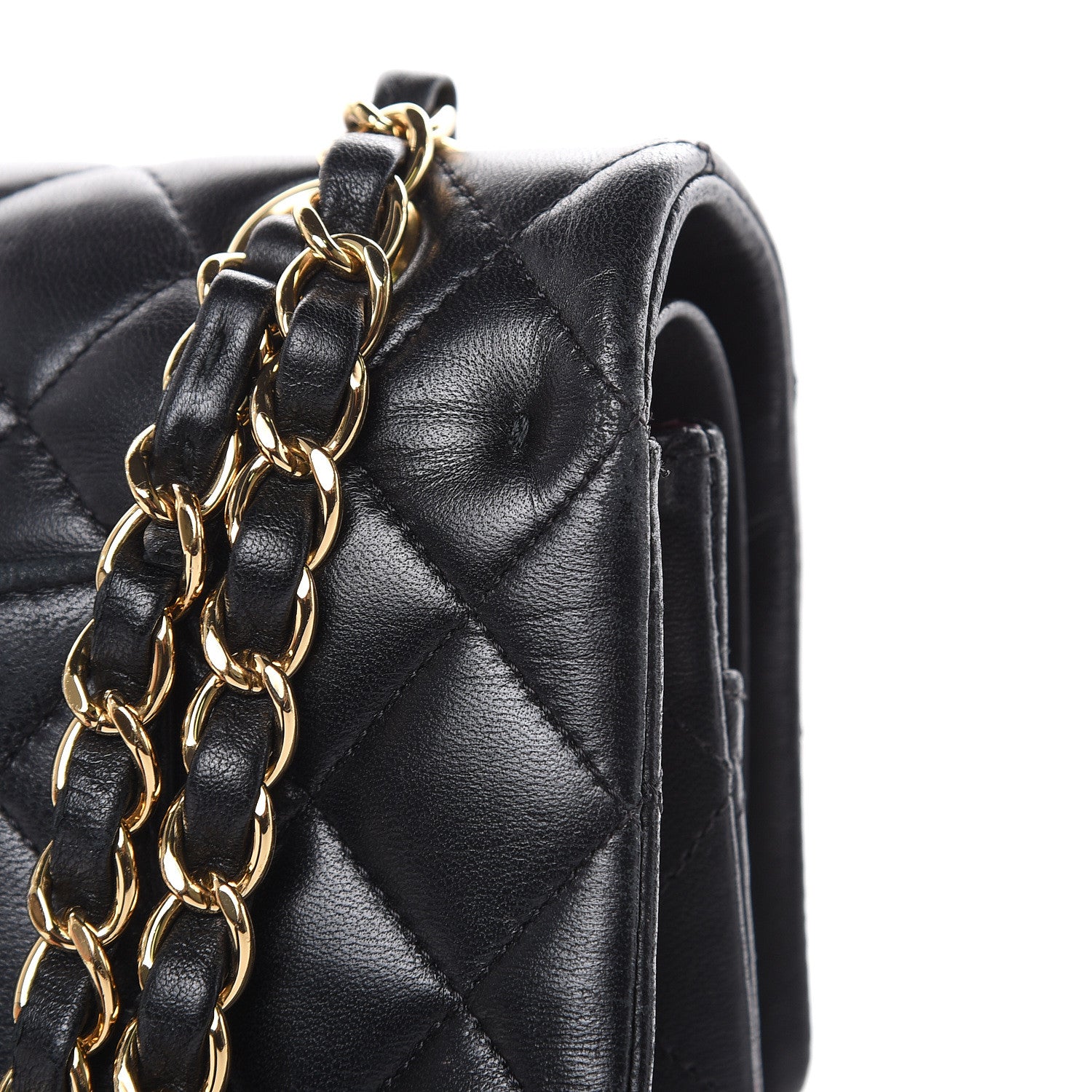 Chanel Lambskin Quilted Medium Double Flap Black 14 of 19