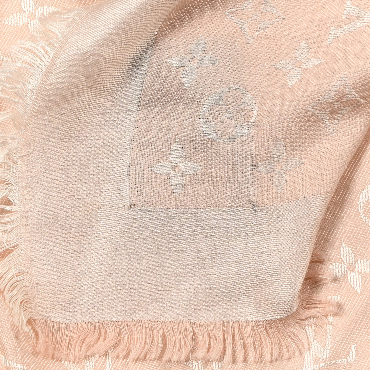 Louis Vuitton Silk Wool Monogram Shawl Rose 5 of 9