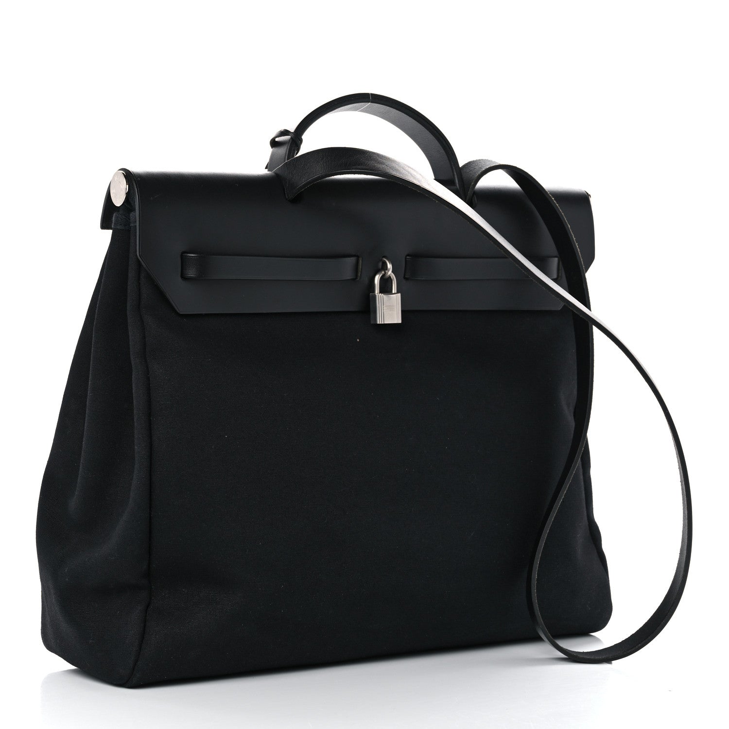 Hermes Toile Vache Calfskin Herbag 39 MM Black 4 of 13
