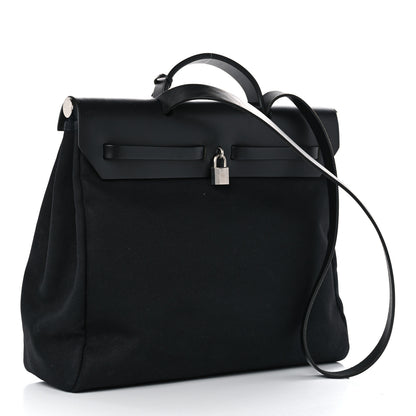 Hermes Toile Vache Calfskin Herbag 39 MM Black 4 of 13